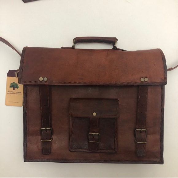 Rustic Town Other - Rustic Town Mens Leather Messenger Bag